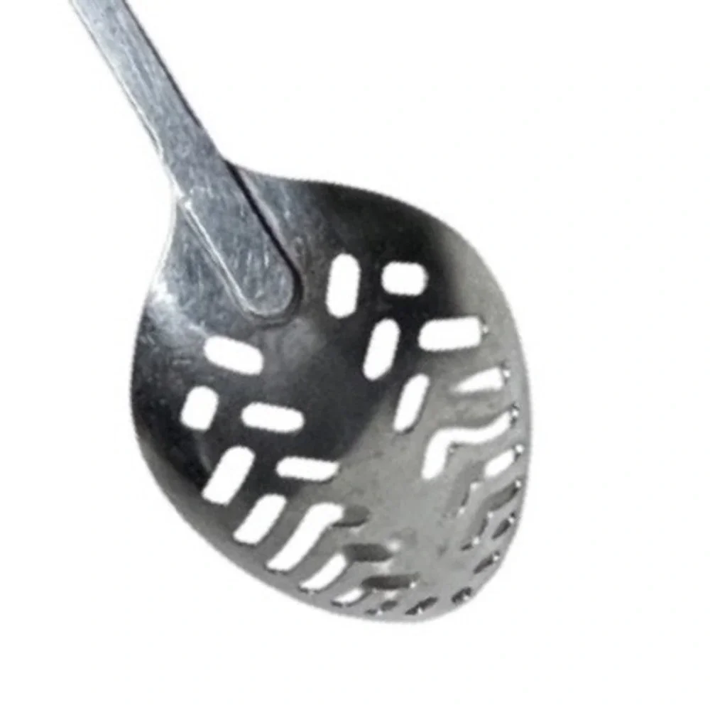 Vintage EKCO USA Slotted Spoon‎ Stainless Steel 2-Tone Wood Black Handle MCM
